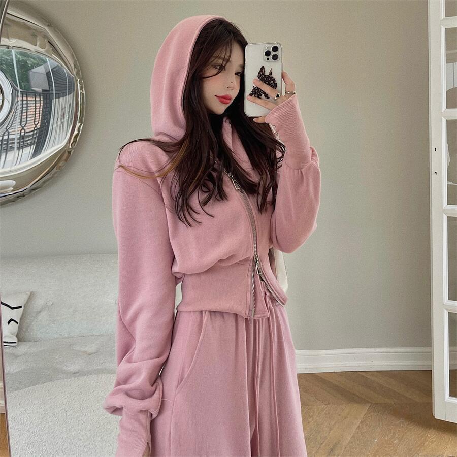 Women's 2025 Spring/Autumn Hooded Sweatshirt & Casual Trousers Two-Piece Set