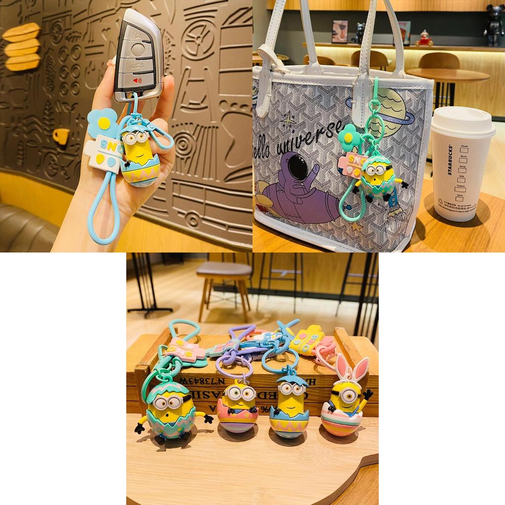 Очаровательный мультяшный брелок Миньон, силиконовый аксессуар для сумок и автомобилей
