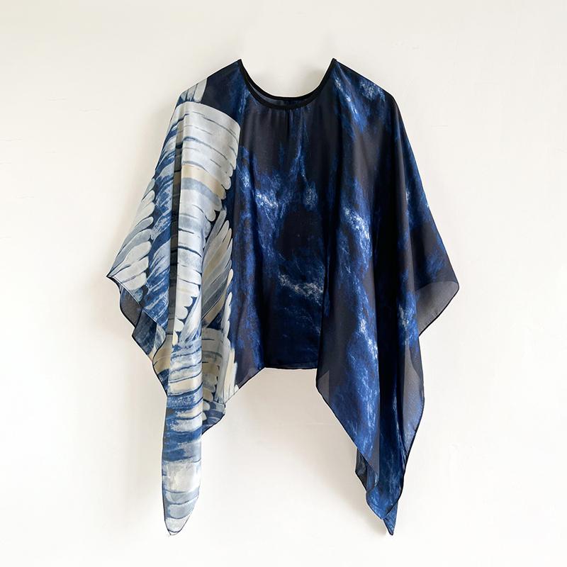 110Cm Square Shawls Summer Beach Sexy Women Fashion Print Silk Smock Bikini Cover Up Loose Blouse Sunscreen Comfortable Poncho