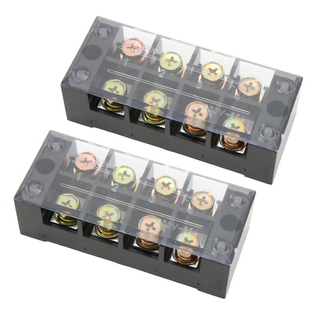 Terminal Strip Block Large Current Easy Wiring Ground Circuit Terminal Block 600V 60A 4 Positions