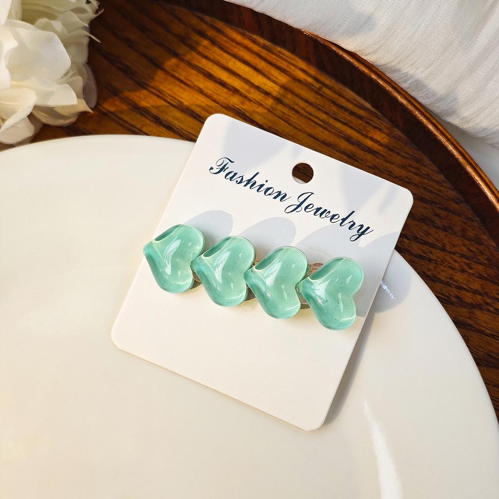 Dongdaemun Simple Color Ice Glitter Love Hairpin, Sweet Dopamine Children'S Bangs Duck Bill Clip