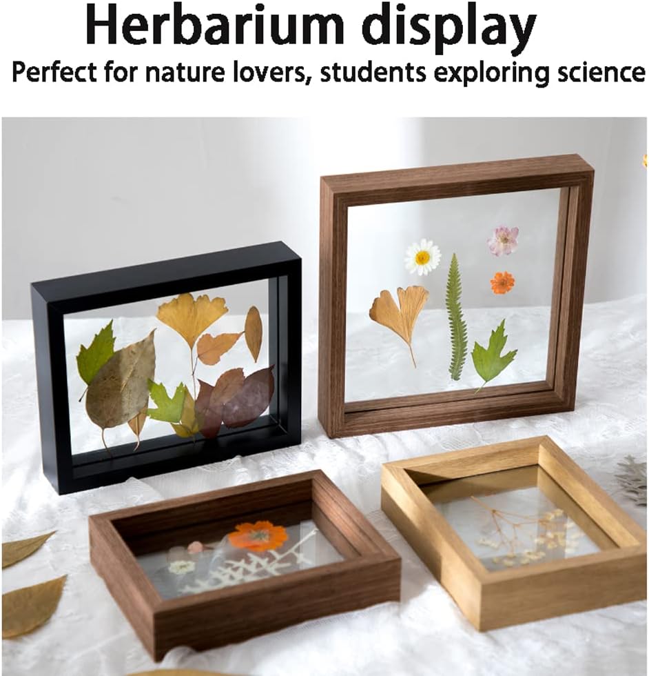 Dried flowers and leaves specimen frame wooden frame with real glass frame wedding photo frame desktop photo decoration