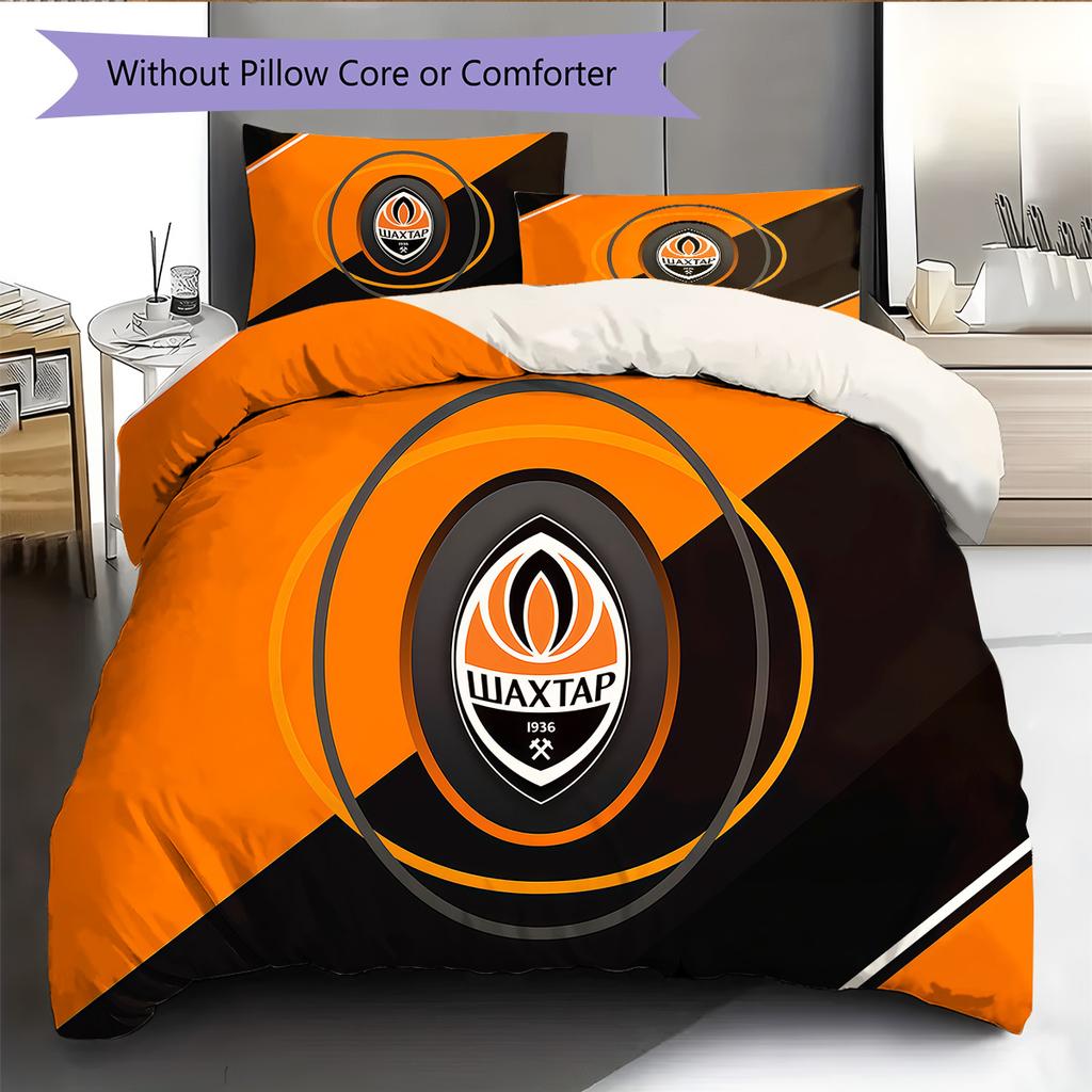 FC Shakhtar Donetsk RugPattern Bedding Quilt Set Quilt Cover Pillowcase Home Decoration Birthday Gift (1 * duvet cover + 2 * pillowcase, without core)
