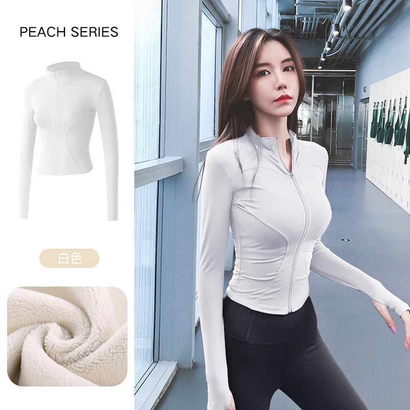 New spring velvet warm professional Pilates training yoga clothes top women's fitness running sports jacket