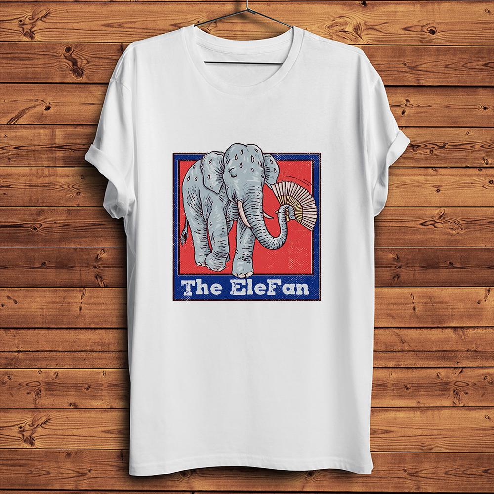 Elephant Fan Elefan,Funny Homophonic Tshirt,homme White Casual Short Sleeve T-Shirt,Unisex Tee,