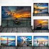 Beach Sunset Landscape Canvas Painting Posters and Prints Modern Landscape Wall Art for Living Room Home Decoration Cuadros