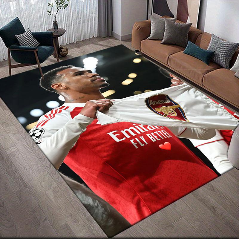 Gabriel Magalhaes Flannel Printed Carpet, Home Sofa Decoration for Living Room & Bedroom, Non‑Slip Play Flannel Floor Mat for Game Room
