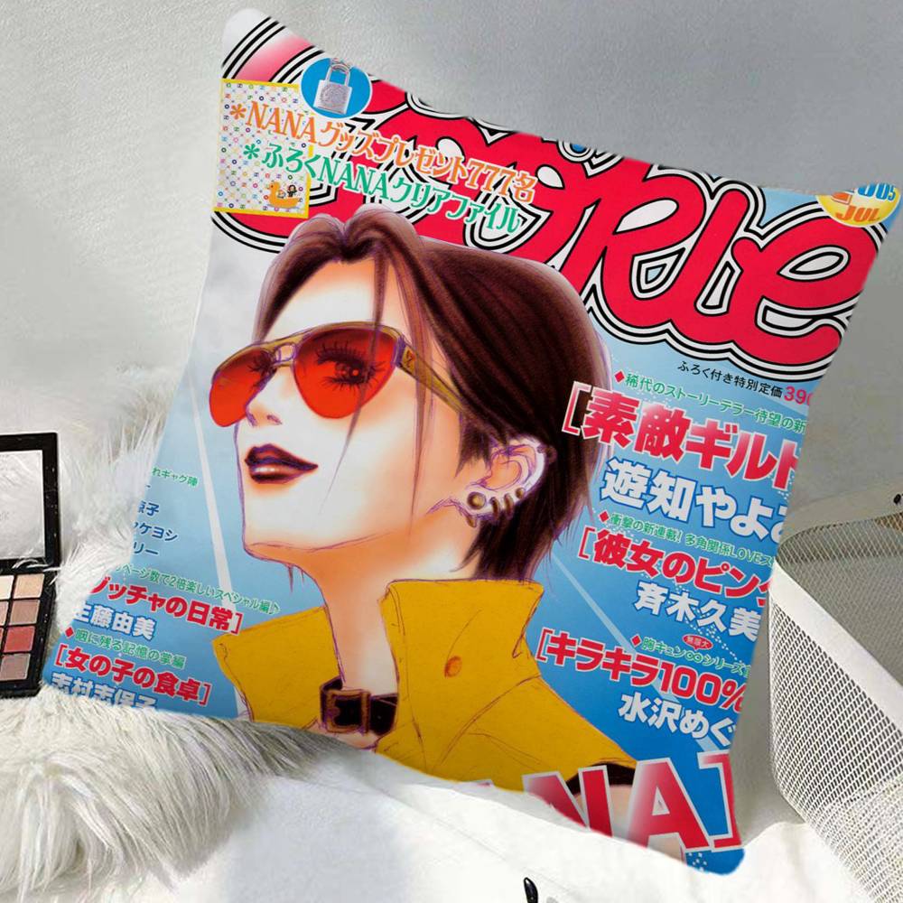 Anime NNANA Pillow Case Square Pillow Bedroom Sofa Leisure Comfort Cushion Car Home Decoration