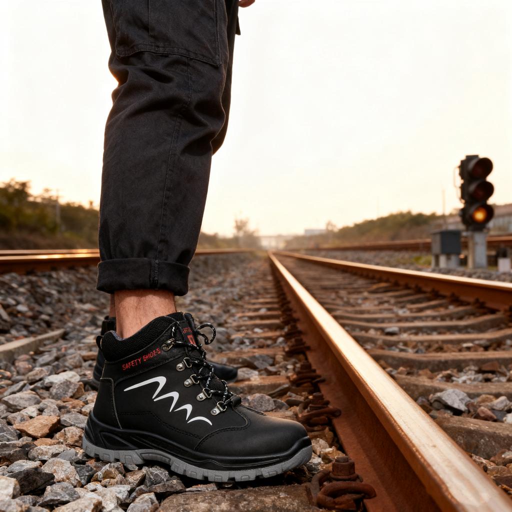 Защитные рабочие ботинки со стальным подноском для мужчин, уличные ботинки для хайкинга, защита от проколов, нескользящие, промышленные ботинки