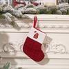 Mini Initial Christmas Stocking Embroidered Letter Knitted Christmas Stockings Festival Hanging Ornament for Home Christmas Decor