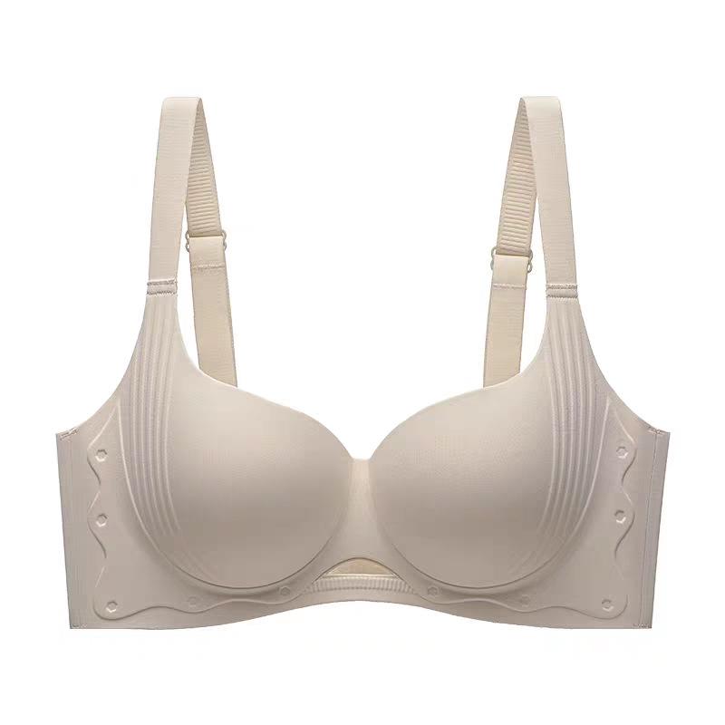 Traceless big breasts and small underwear for women, pull and gather, support thin, breathable, close secondary breasts, anti-sagging large size bra