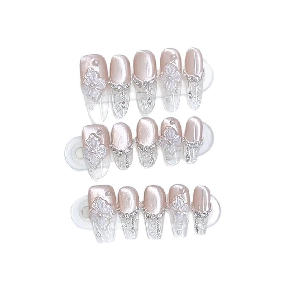 Ручная работа Броненосец Весенне-летний Прохладный Стиль Ледяной Прозрачный Стеклянный Трехмерный Расписанный вручную Наклейка для ногтей "Кошачий глаз"