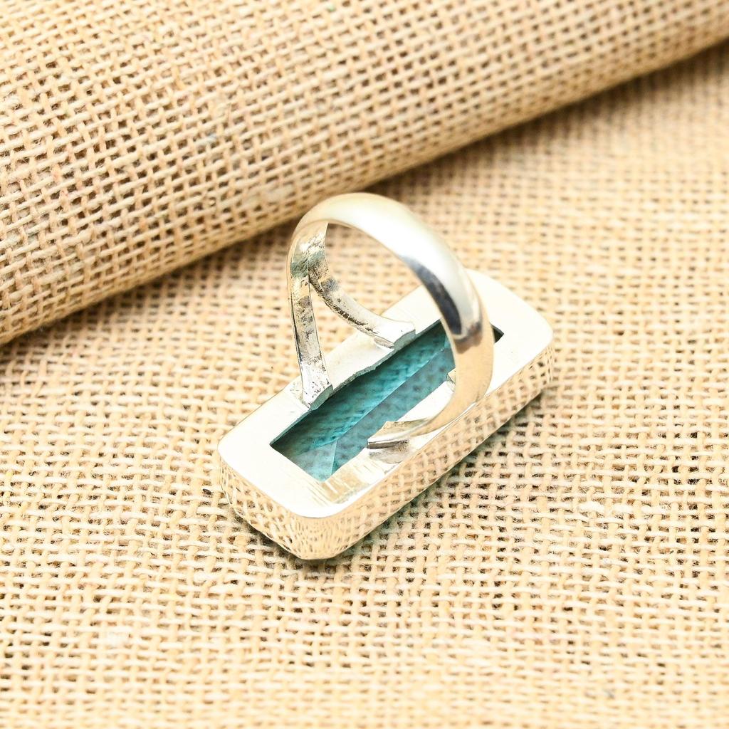 Ювелирное кольцо ручной работы из стерлингового серебра 925 пробы с синим топазом для нее