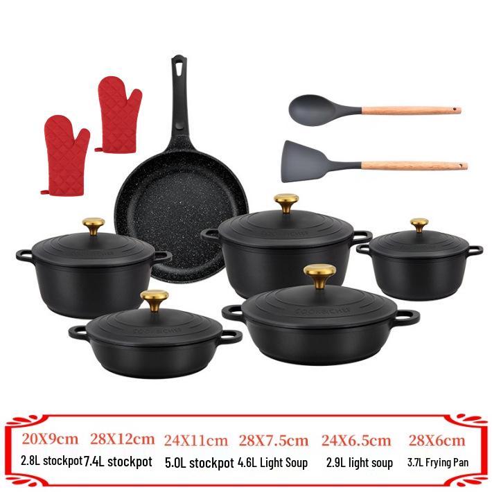 Набор кухонной посуды Donnor из 18 предметов с антипригарным покрытием из маifanского камня с алюминиевыми крышками