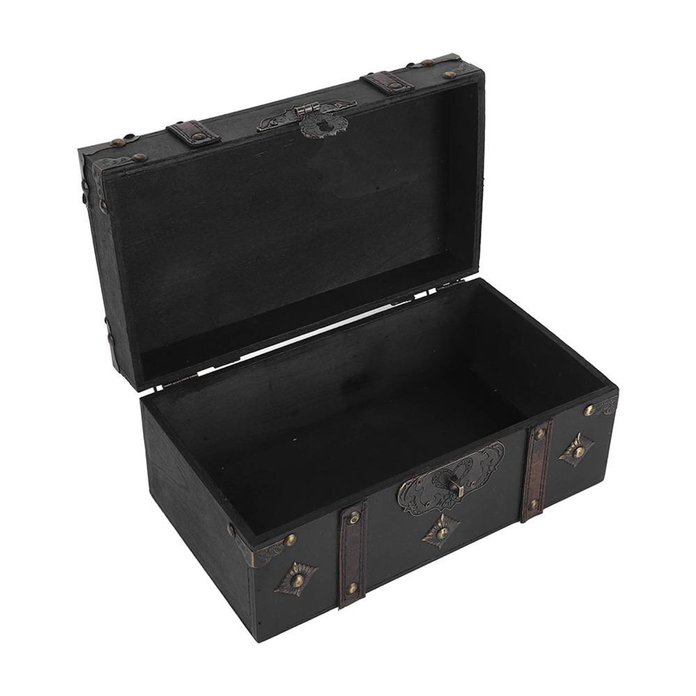 3pcs With Lock Wooden Storage Box Retro Decorative Storage Box Jewelry Trinket Box For Jewelry