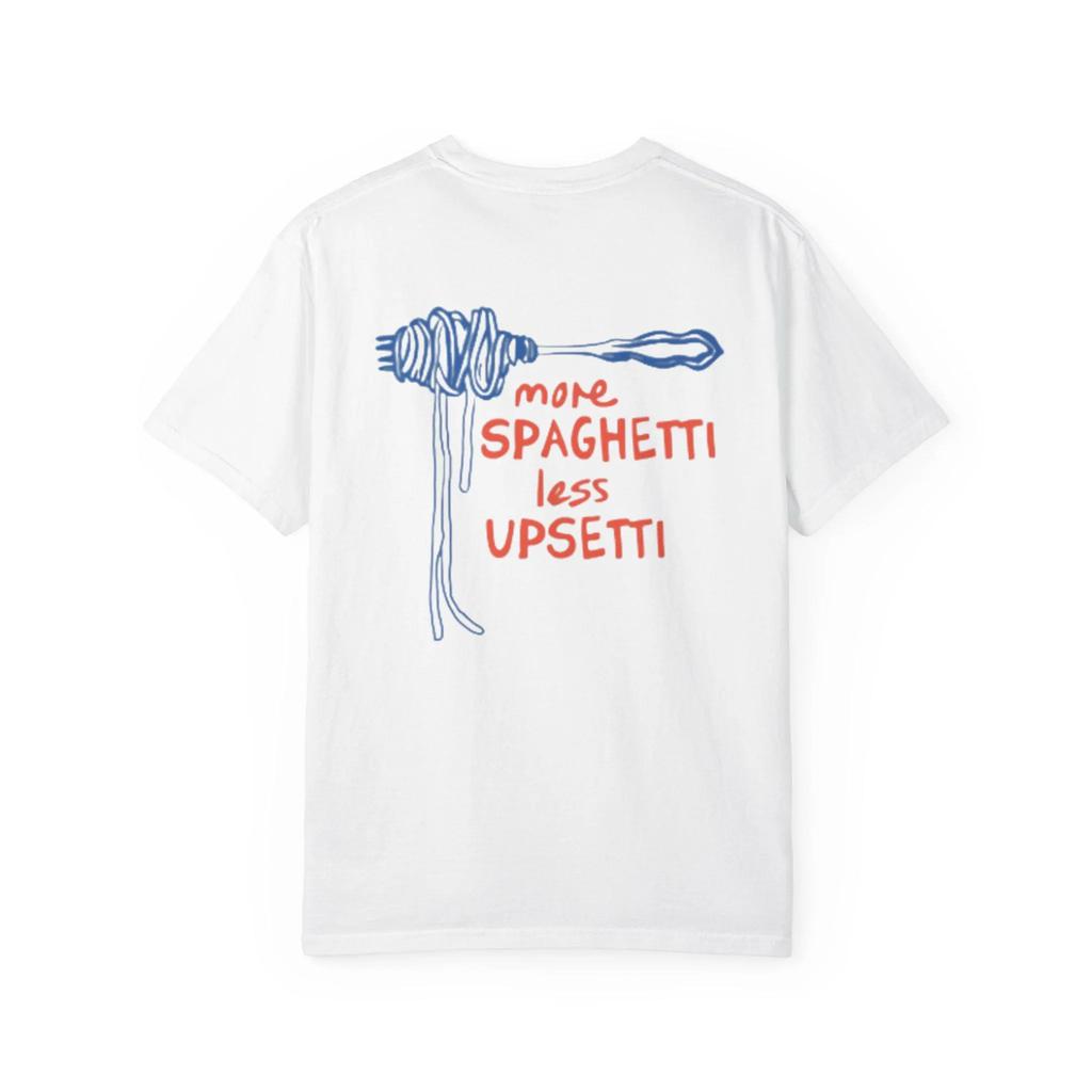 More Spaghetti Less Upsetti Tshirt Forkful Of Pasta Illustration Highquality Tshirt Fashion Trend Casual And Comfortable