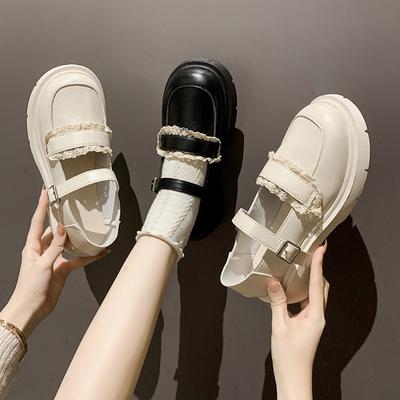 Туфли Мэри Джейн Женская обувь Новые японские туфли из искусственной кожи с круглым носком Jk в стиле ретро на толстом каблуке с пряжкой Одиночные туфли Туфли-лодочки Женская обувь