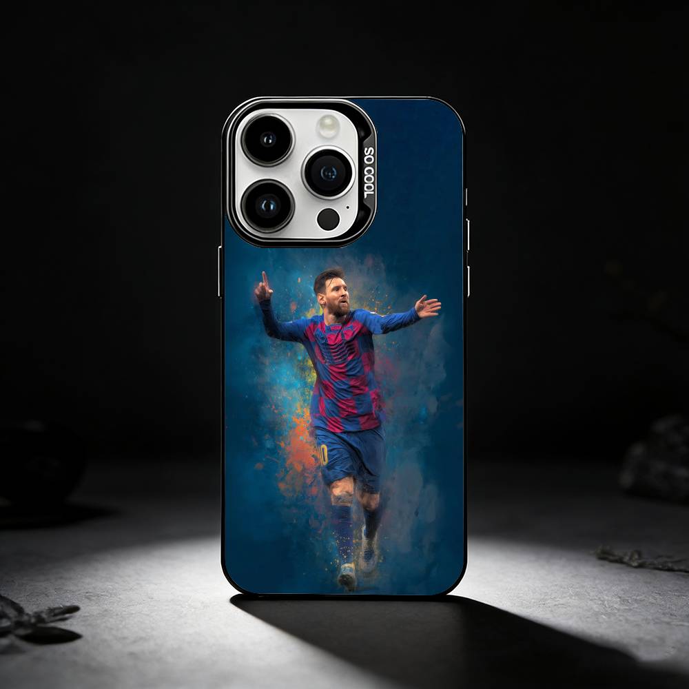 Чехол для телефона F-Football Лионель Месси-10 для iPhone 17,16,15,14,13,12,11 Plus,Pro Max,XS,Цветной серебристый чехол для телефона