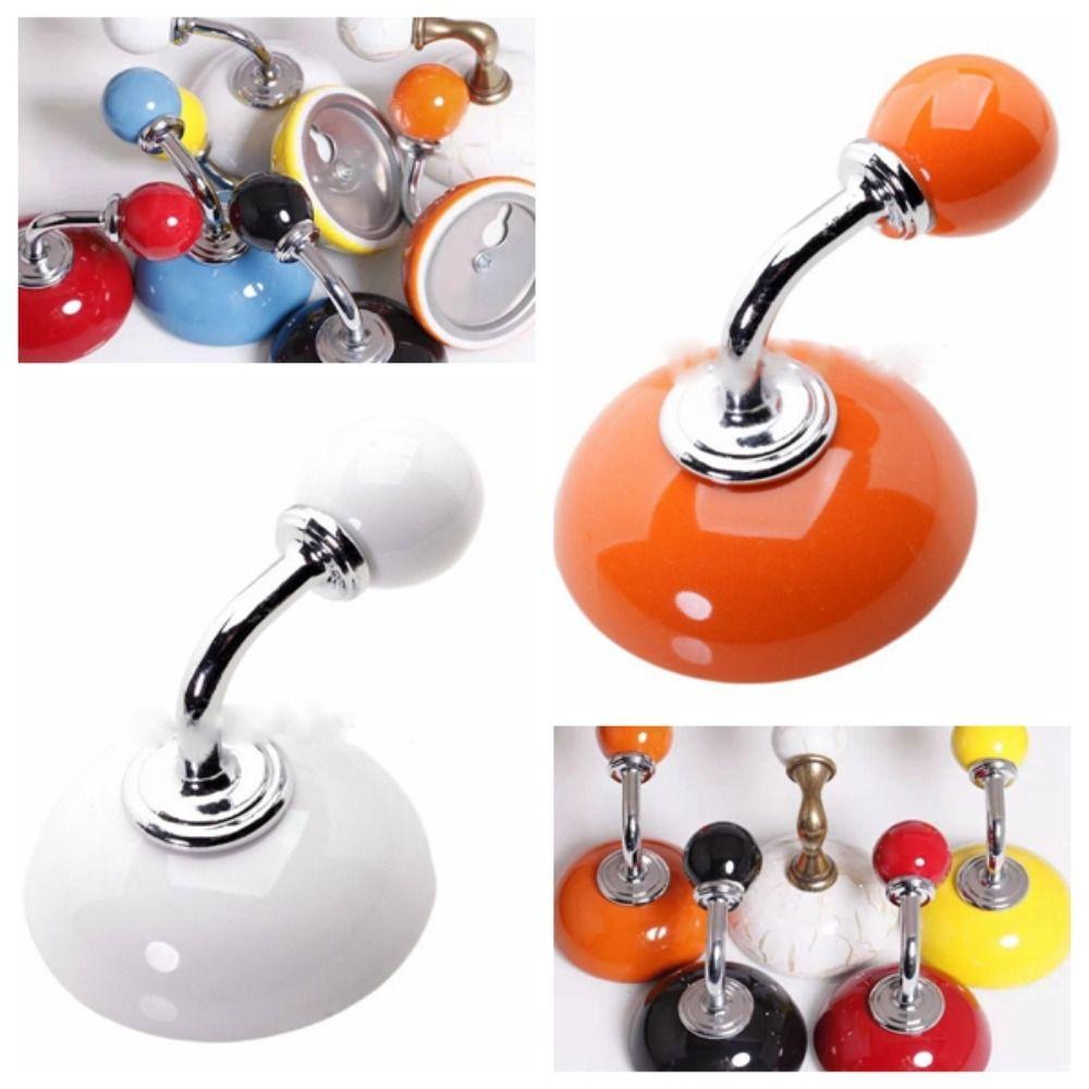 Zinc Zinc Zinc Alloy Ceramic Hooks Candy Colors Wall Hooks Robe Hook Storage Hooks  Keys