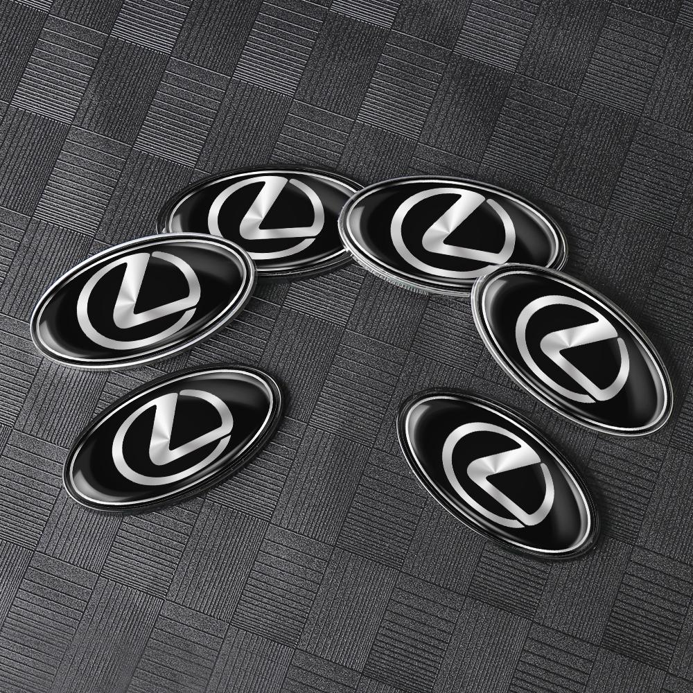 BJYL6 Interior Stickers 3D Car Aluminum Metal Logo Badge Body Fender Trunk Decoration Stickers For Lexus CT200h F Sport ES LS IS GS LC