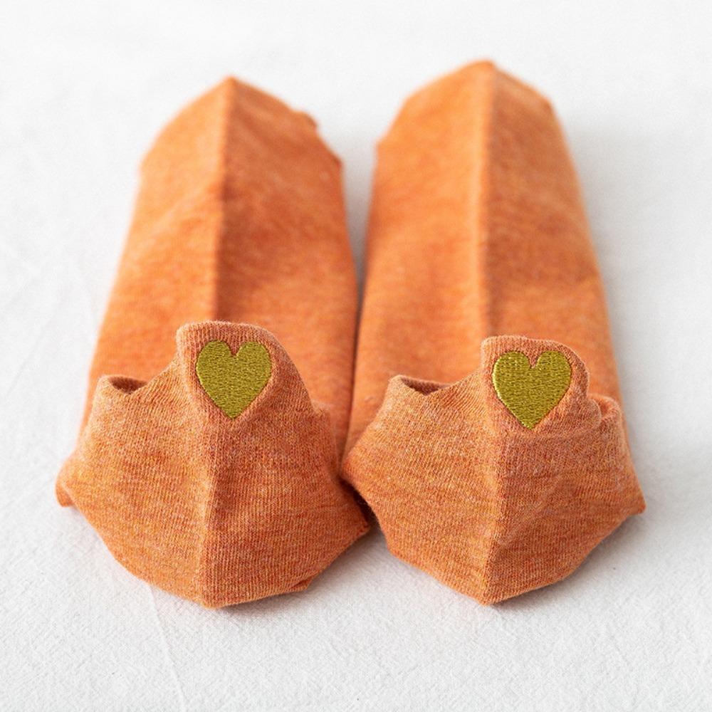 Носки-подследники с низким вырезом, Новые, с вышивкой Love, Носки-гольфы, Хлопковые носки, Милые, Смешные, Компрессионные носки, Женские