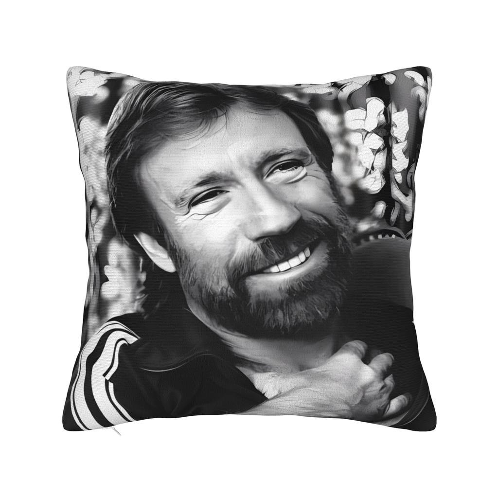 Chuck Norris Western Hero Tropical Print Pillow Case Retro Trendy Pillow Cover Comfy Pillowcases For Sofa Couch Bed Living Room