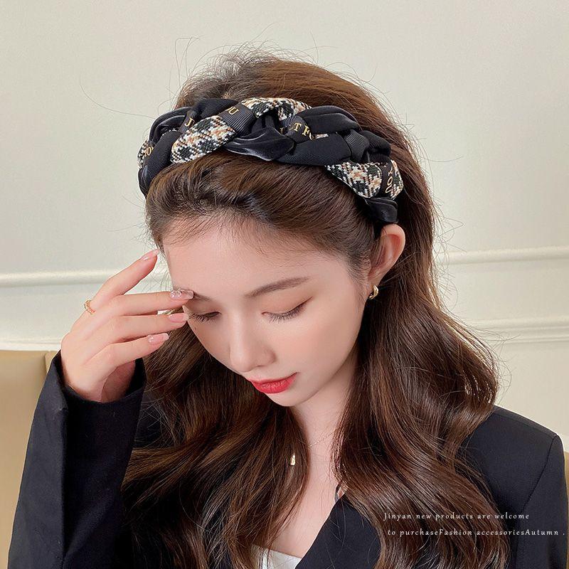 Retro Style Hair Band Women's High Head Top Wide Edge Ins Headwear Strap Headband