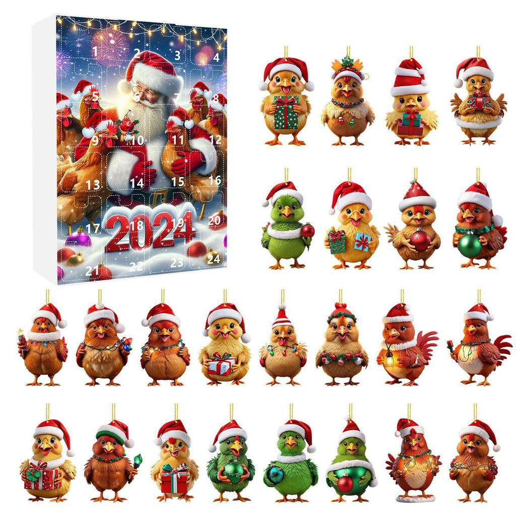 Home Decor 2024 Holiday Advent Calendar Advent Calendar Collectible 2D Funny Animal Set Commemorative Collectible Home Decor