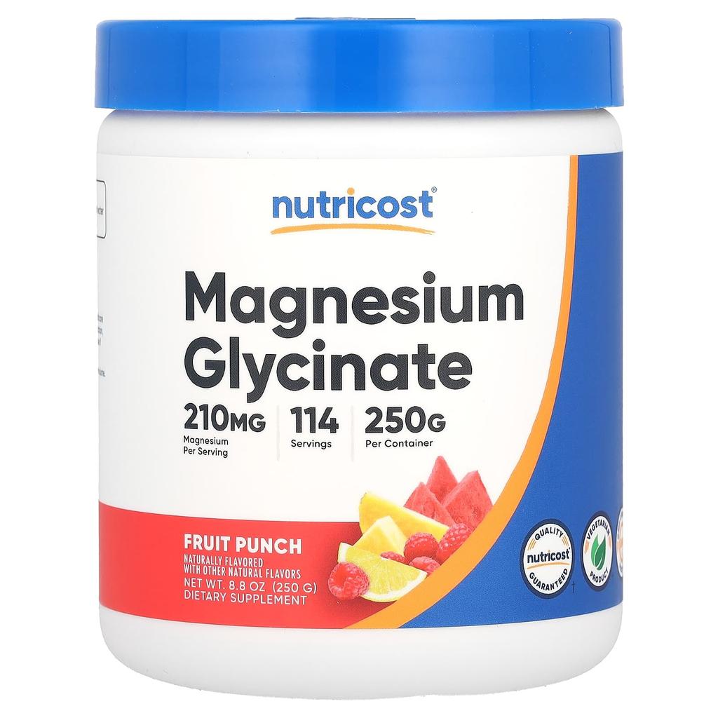 Nutricost Magnesium Glycine, Fruit Punch, 8.8 Oz (250 G)