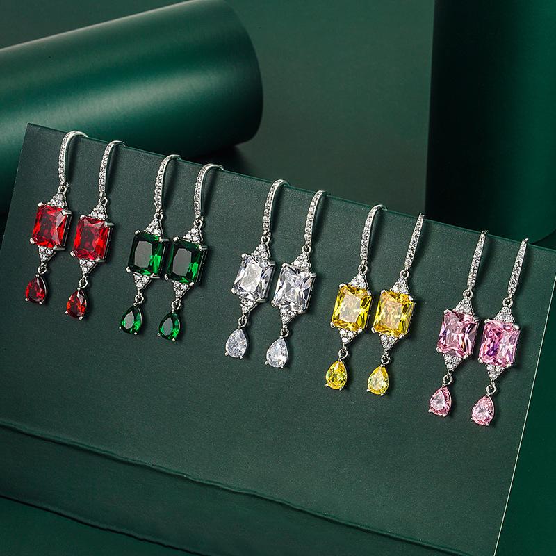 Sace Gems Classic Copper Alloy Zircon Earrings Ladies Jewelry Wedding Promise Party Gift