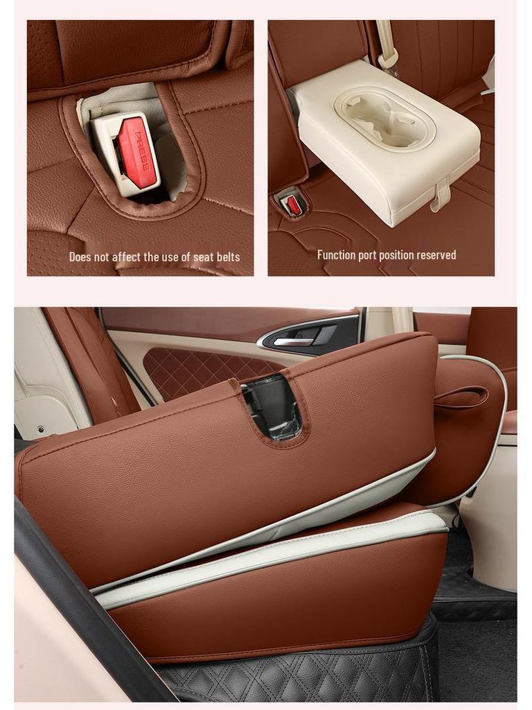 ORA Good Cat Cartoon Leather Car Seat Cushion - Universal Fit, Four Seasons