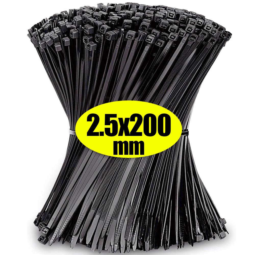 1000100Pcs Nylon Cable Ties Self-locking Cord Ties Straps Home Use Office Use Wire Zip Best Ties Adjustable Cables Fastening Loop