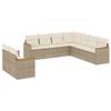 VidaXL Salon de Jardin avec Coussins 9 pcs, Canapés de Terrasse, Ensemble de Meubles de Patio, Mobilier d'Extérieur, Beige 3226100