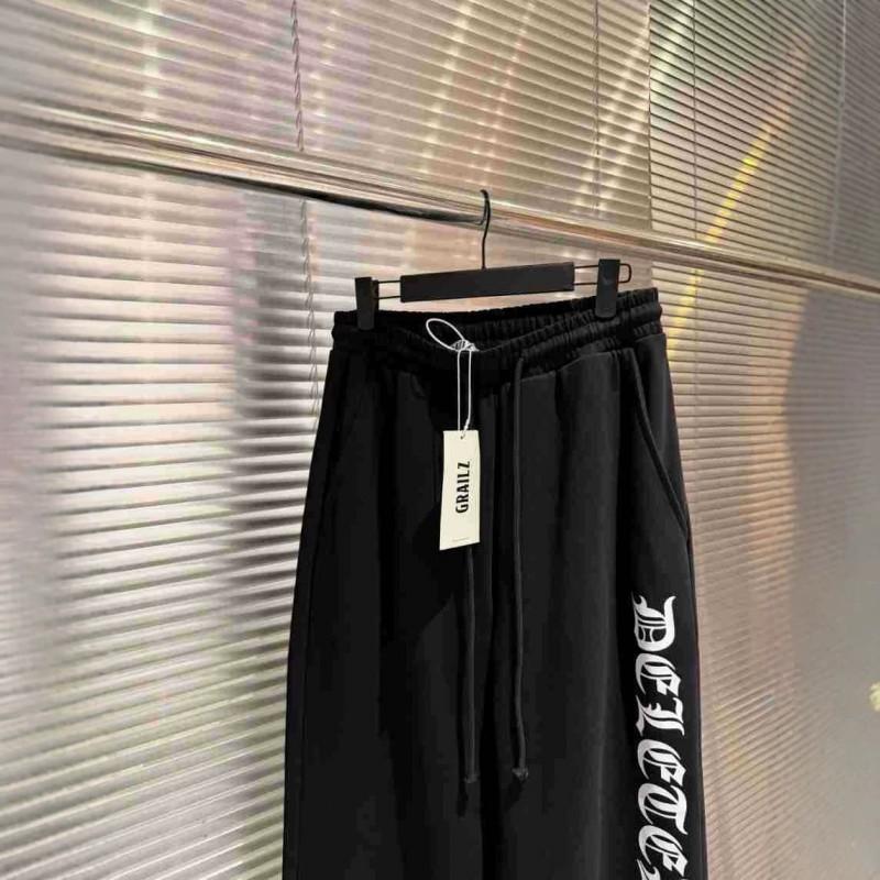 Grailz Project G/R Printed Sweatpants Gothic Style Loose Fit Casual Trousers Young Men