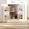 Tilt Out Trash Cabinet with Charging Station, Kitchen Island with Storage, 57 Liter Hidden Rubbish Bin Storage, White