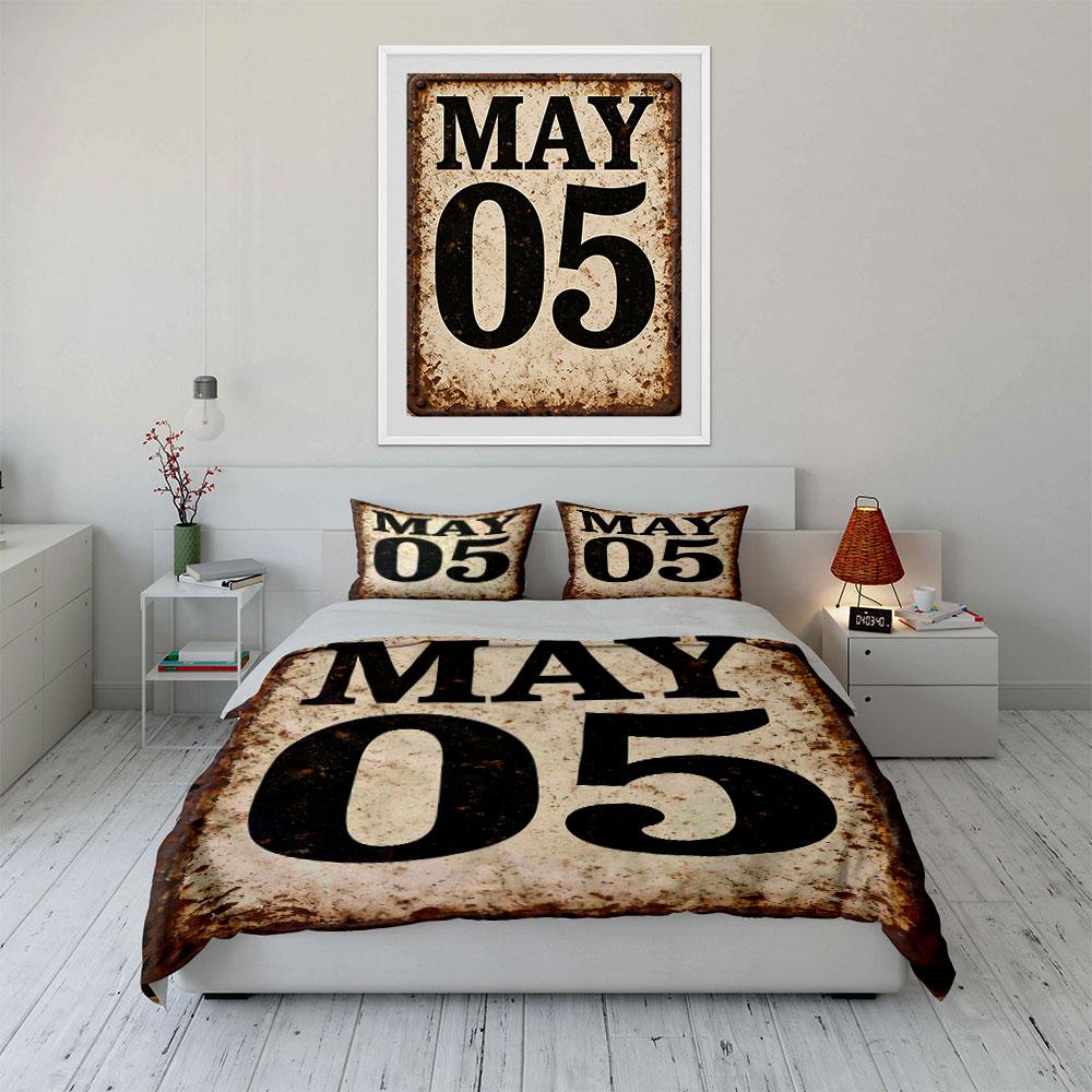 "May 05 text design." Bedding sets Duvet cover sets Duvet covers Pillowcases(1 * Duvet Cover 2 * Pillowcases, without duvet insert)