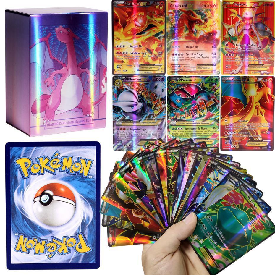 100Pcs Pokemon Cards VSTAR GX EX VMAX MEGA TAG TEAM Energy Trainer Charizard Pikachu Rare Collection Battle Card A09