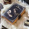 Leather Journal Gothic Notebook The Raven Grimoire Print - Vintage Handmade Book of Shadows Witchcrafts Journal Gifts for Men