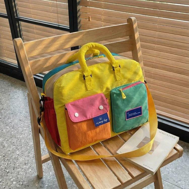 Большая дорожная сумка Color Block - Портативная, для ручной клади, в спортзал и для коротких поездок, Сумка