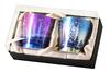 HORIE Made In Niigata Prefecture Pure Titanium Double Tumbler Hana Titanium 250cc Snow Flower Set of 2 Tsubame, (Magenta/Blue) T-15-SK250MB
