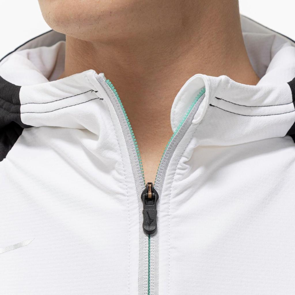 Mizuno Ветрозащитная куртка для тренировок Tech Shield 32MCC552, стрейч, мужская, белая,
