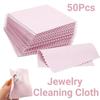 50Pcs Soft Fabric Silver Polish Cleaner Reusable Cleaning Polishing Cloth Silverware Care