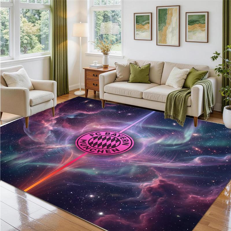 Bayern Munich Design Crystal Velvet Rug Soft Decorative Mat for Bedroom Entrance