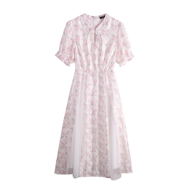Плюс Размер Женское Летнее Винтажное Платье Для Девочек Разделение Цветочное Платье