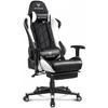 GXTRACE Gaming Chair with Ottoman, Ergonomic Office Chair, 165-Degree Reclining, High Back, Telework Chair, PC Chair (White)