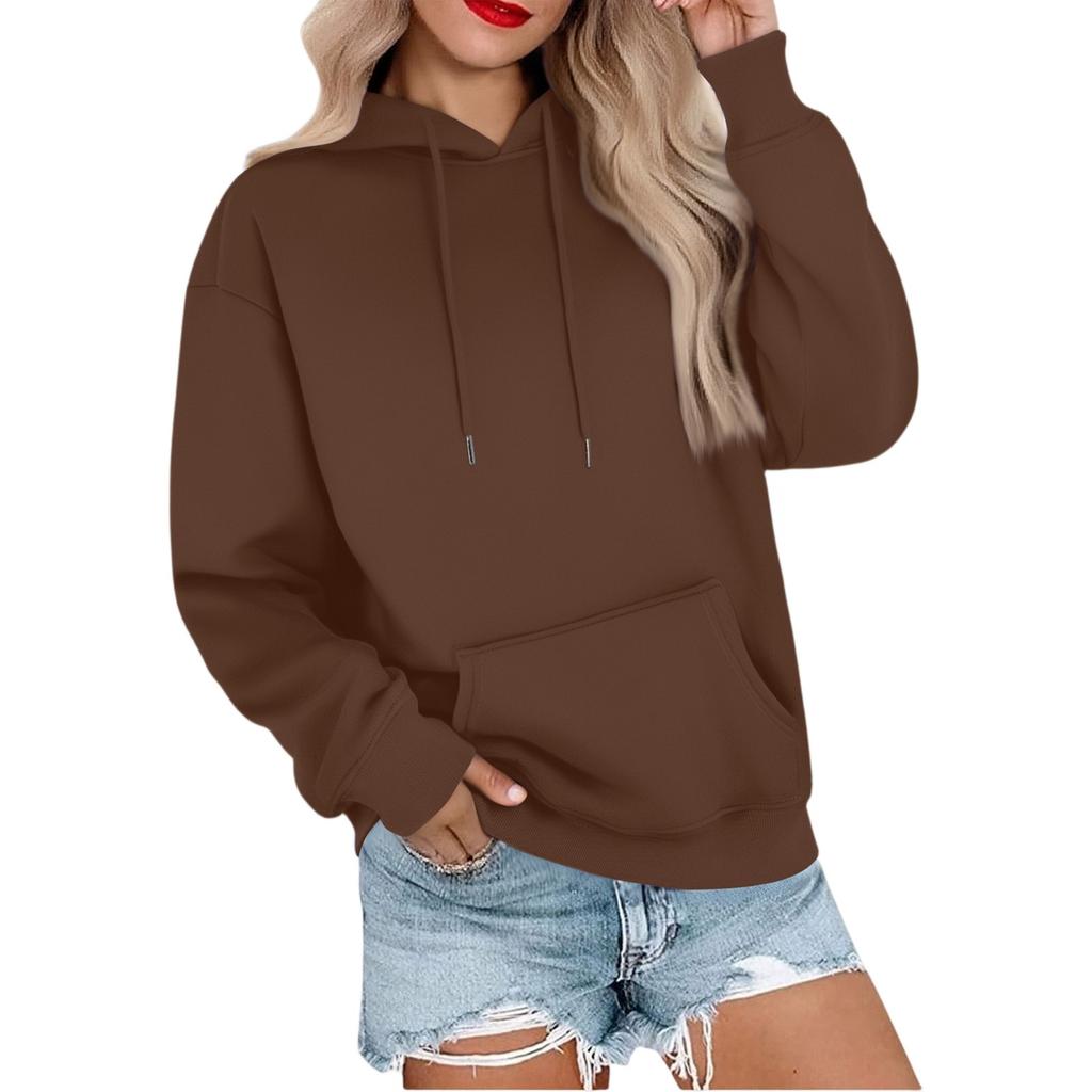 Женская повседневная свободная спортивная толстовка с капюшоном и рукавами реглан из гладкой ткани