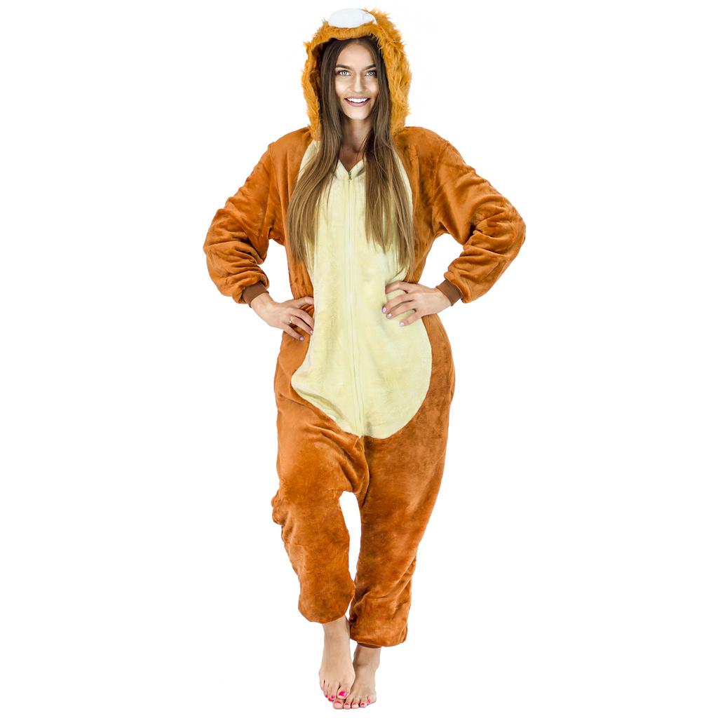 Warm men's pajamas lion kigurumi adult onesie jumpsuit m Onesie Lion Costume - S