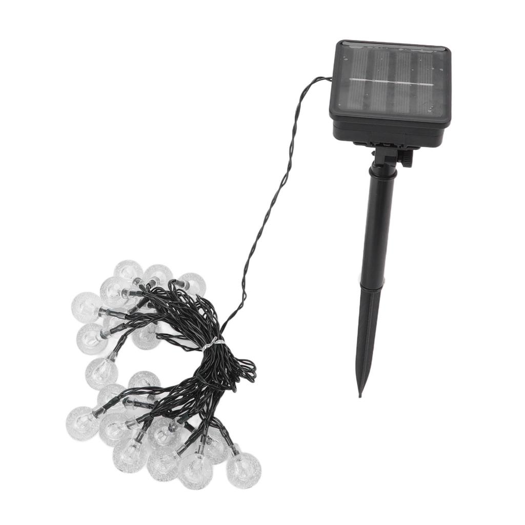 Solar String Lights 20 LED IP65 Waterproof 2 Modes Decorative Outdoor Ball Lamp String for Camping
