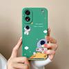 Чехол для Oppo A18 A38 4G Чехол с защитой камеры Крутой Астронавт Жидкий Силикон Мягкие Задние Крышки Для Oppo A 38 A 18 Корпус