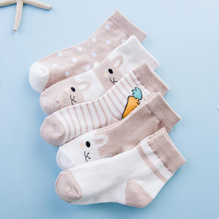 Детские весенние и осенние хлопковые носки с милым кроликом - удобные, хлопок класса А из Синьцзян